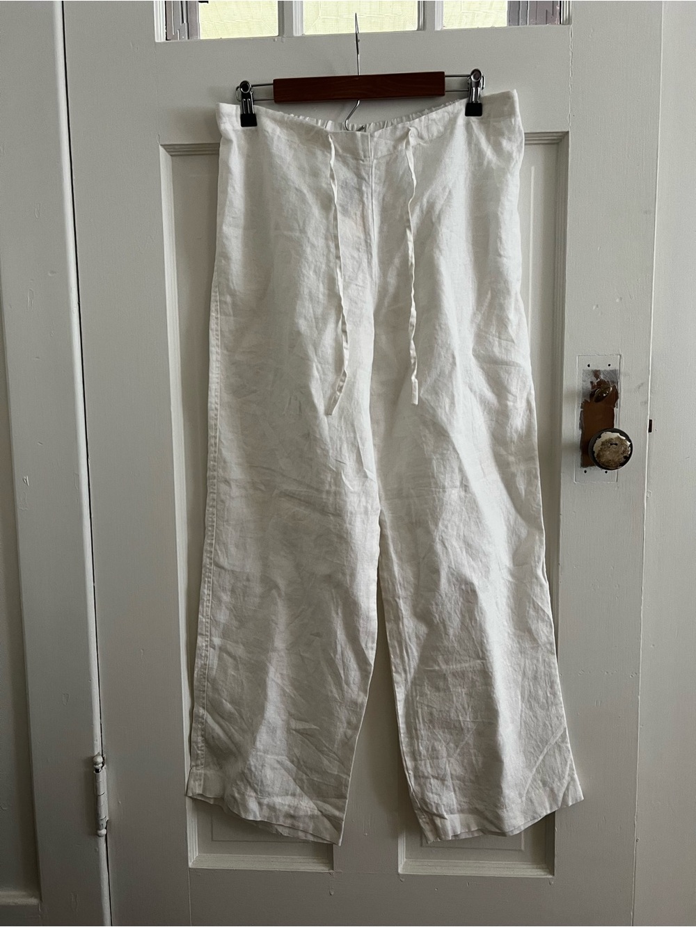 Women's Wide-Leg Linen Pants in White